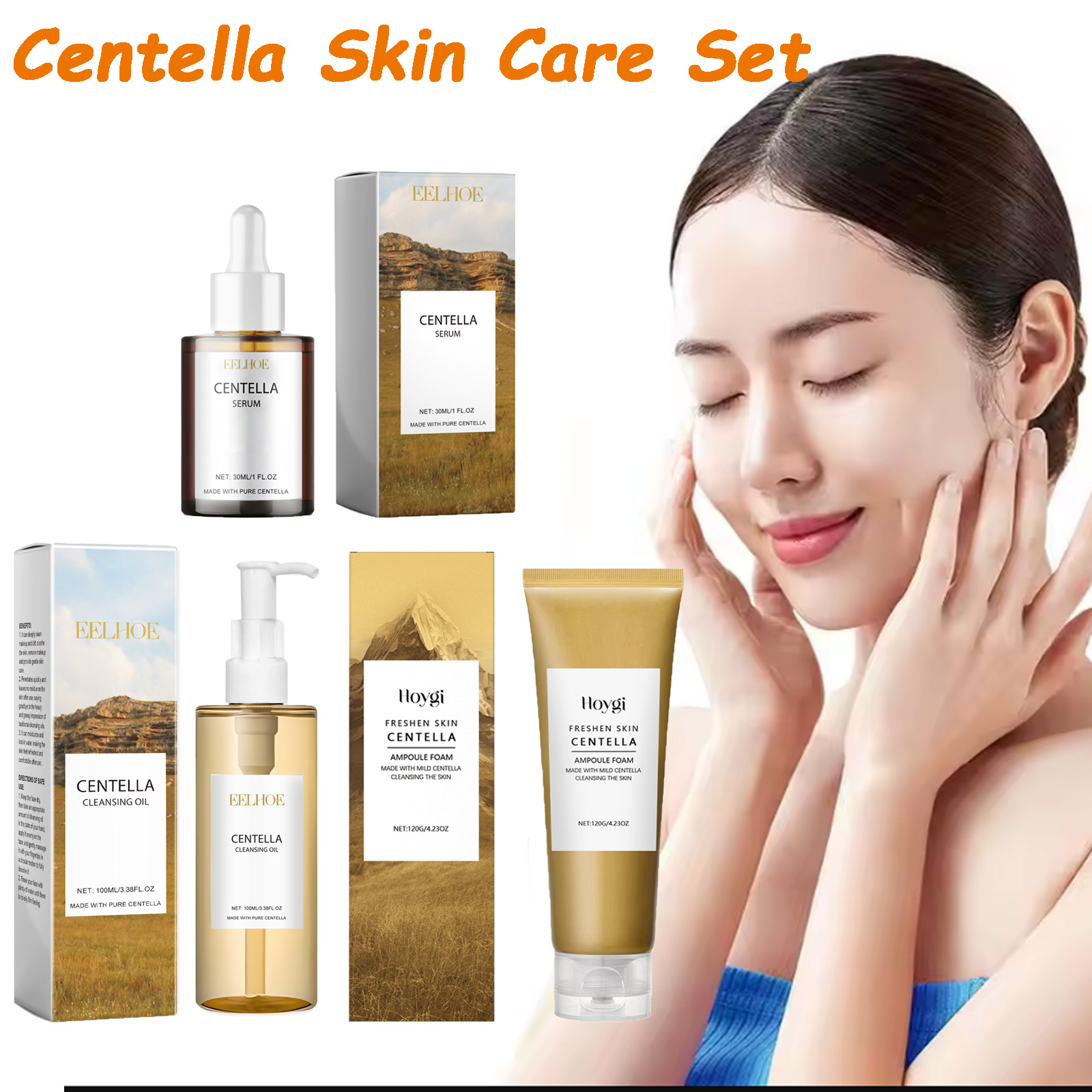 Salicylic Acid Cleanser - ツボクサスキンケアセット ツボクサセラム 洗顔料 クレンジングオイル フェイシャルケアセット 鎮静作用のある爽快な滑らかで輝くフェイスエッセンス