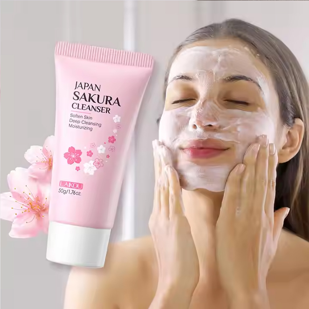 Salicylic Acid Cleanser - LAIKOU さくらクレンザー優しいディープクリーニングオイルコントロール保湿毛穴を縮小顔のスキンケア 50 グラムスキンクレンザーすべての肌タイプ