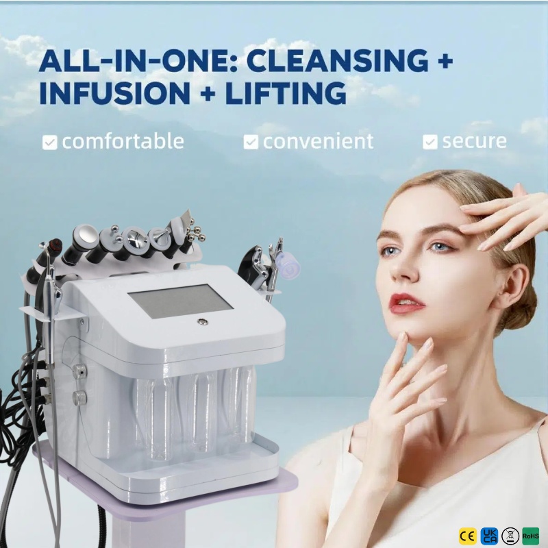 Skincare Exfoliating - 10in1ダーマブレーションフェイシャルマシン H2O2アクアピーリング酸素フェイシャルリフティングスキンモイスチャライザーバブルトリートメントデバイス