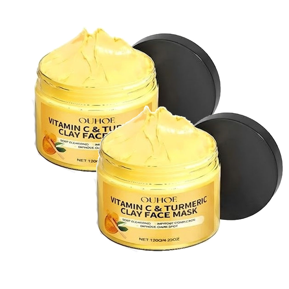 Bentonite Clay Mask - ターメリックビタミンCクレイマスク、くすみやニキビができやすい肌用クレイ、ディープクレンジングフェイシャルマスク、フェイスマスクスキンケアオイルコントロール