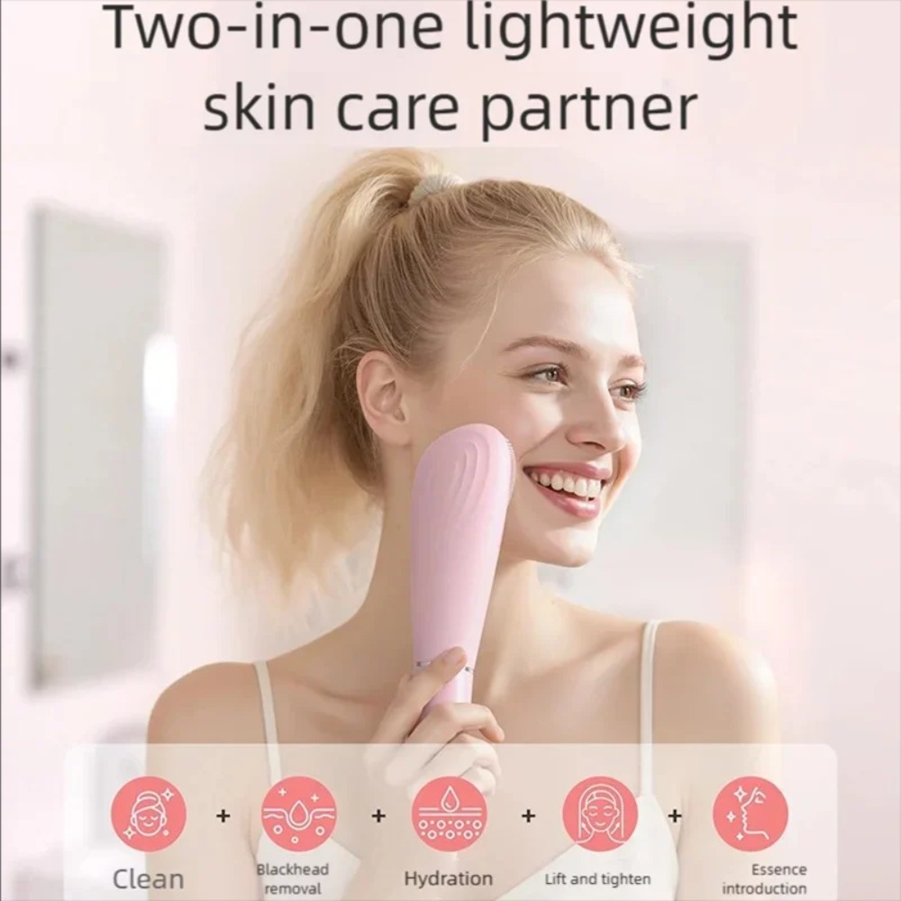 Skincare Exfoliating - 電動7in1シリコン製黒ずみ除去スキンケア引き締めマッサージホームスパ洗顔ブラシクレンザー