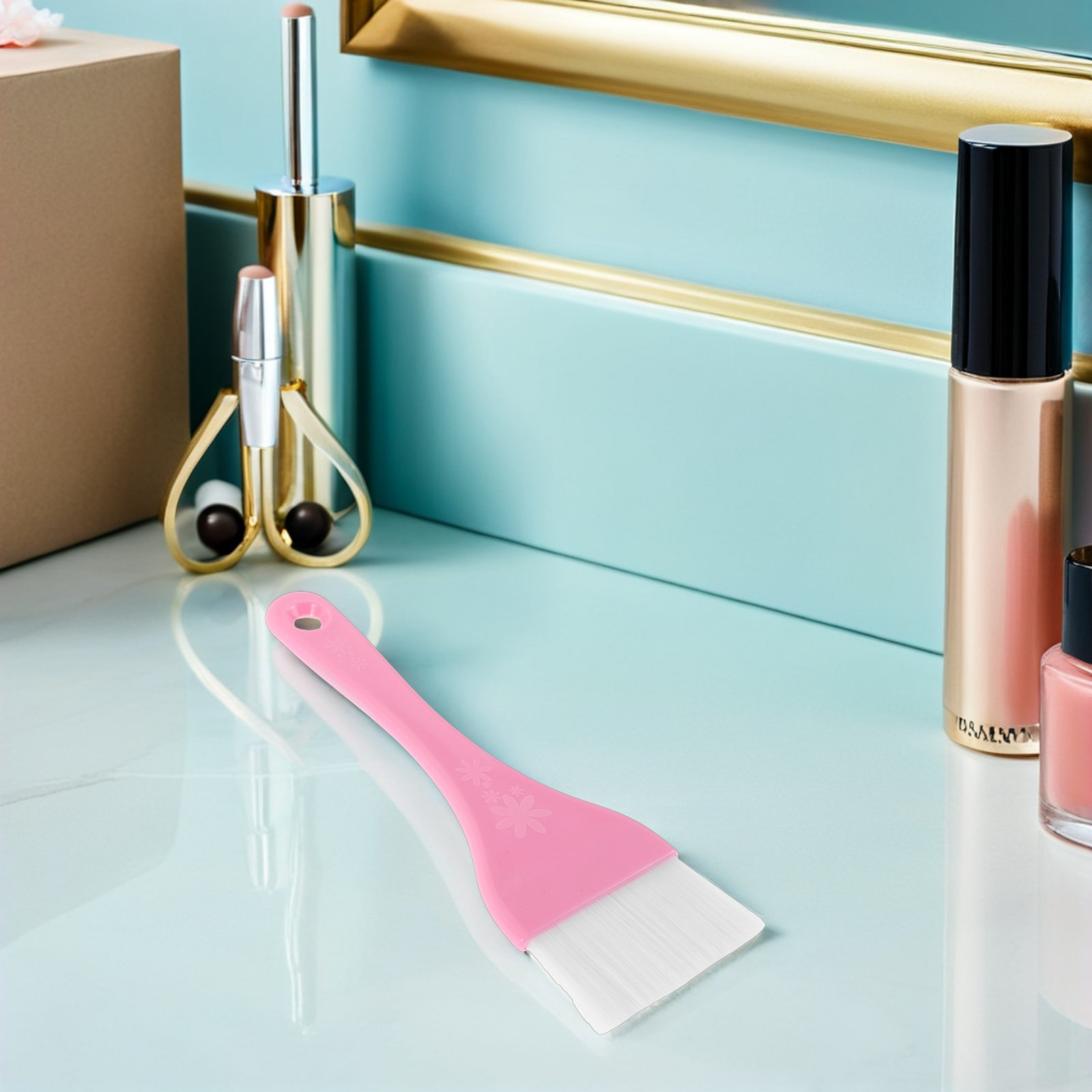 Skincare Pink - 4個入り大型ボディフェイスマスクブラシセット ホワイトピンクの柔らかな毛先で、DIYスキンケア、泥・クレイマスク、ボディバター、ローションの塗布に最適