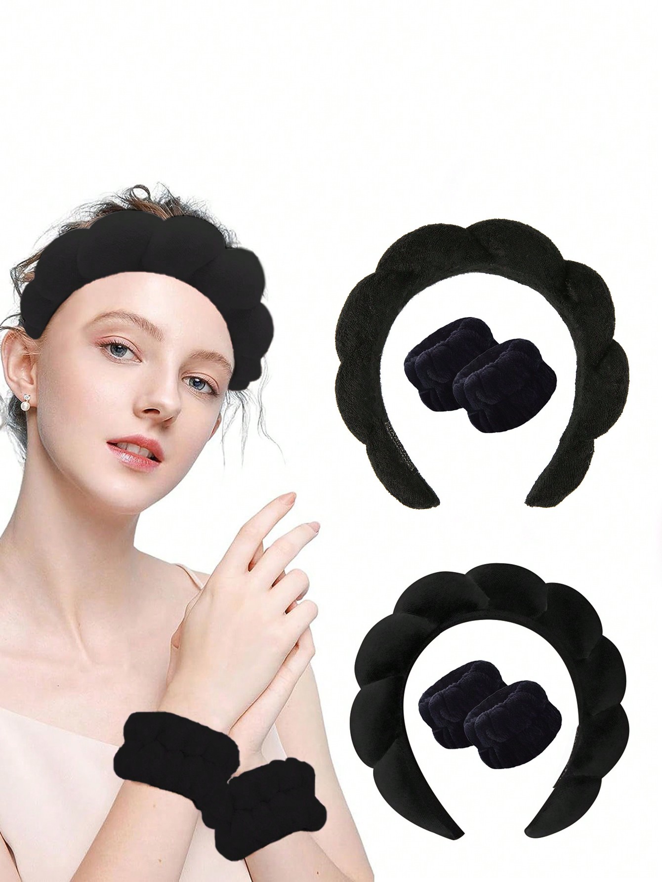 7点ピンクスパスキンケアセット：ふわふわクラウドヘッドバンド - Skincare Pink のレビューと価格