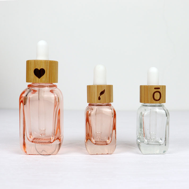 竹材の蓋が付いたスポイトボトル,透明なマスクガラス,スキンケ - Skincare Pink のレビューと価格