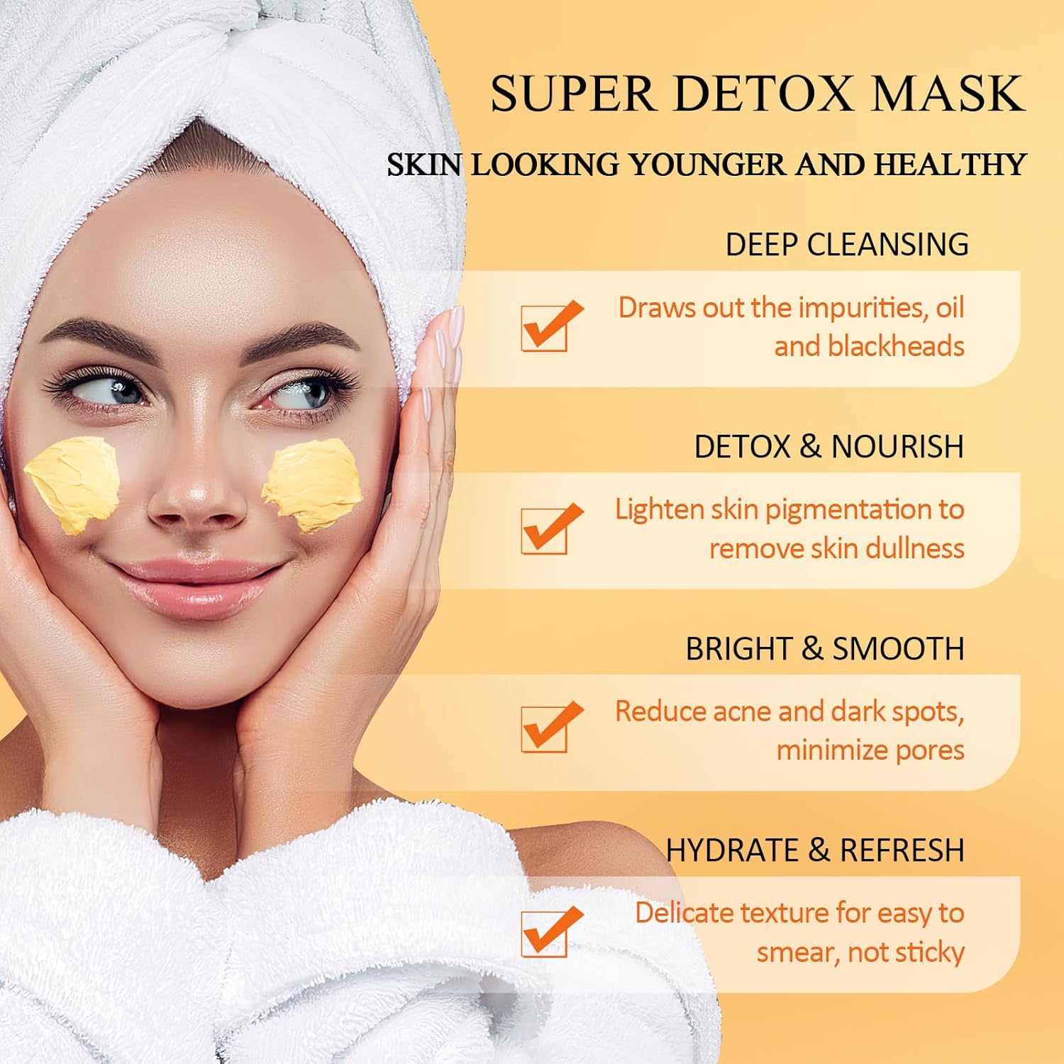 ターメリックビタミンCクレイマスク、くすみやニキビができやす - Bentonite Clay Mask のレビューと価格
