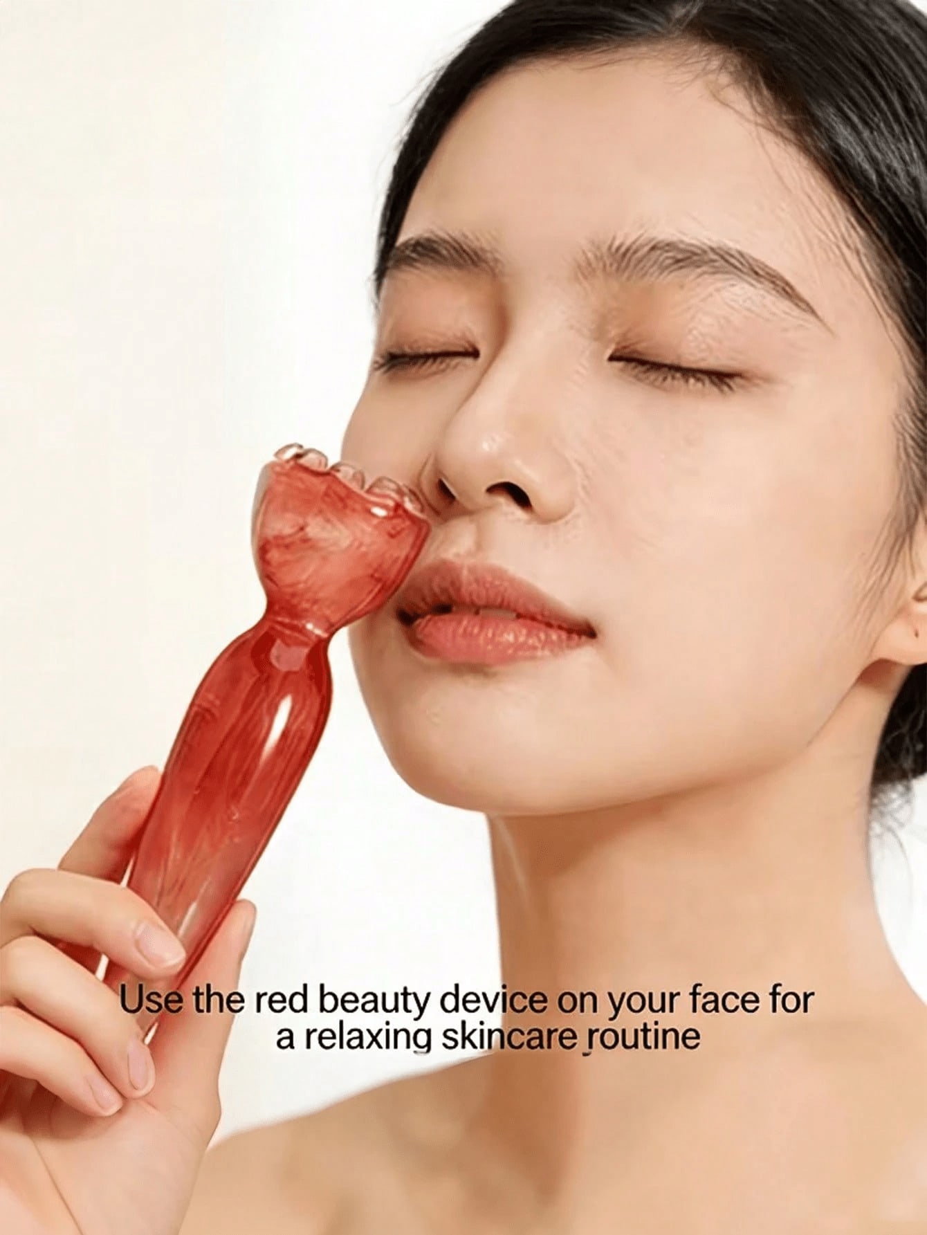 1個入り ピンクの手動フェイシャルマッサージツール、顔、首、 - Skincare Pink のレビューと価格