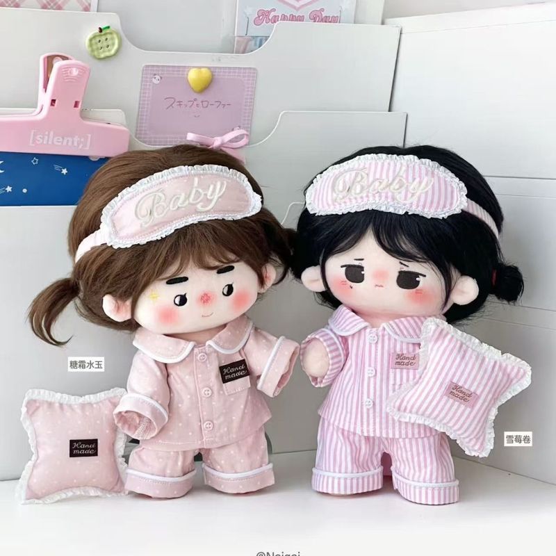 20cmの綿人形用パジャマセット、秋のピンク色のホームウェア - Skincare Pink のレビューと価格