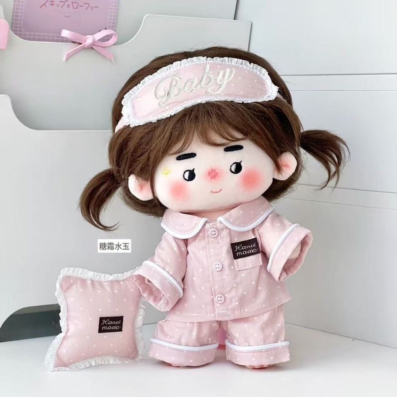 20cmの綿人形用パジャマセット、秋のピンク色のホームウェア - Skincare Pink のレビューと価格