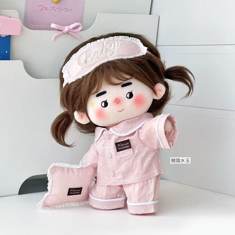 20cmの綿人形用パジャマセット、秋のピンク色のホームウェア - Skincare Pink のレビューと価格